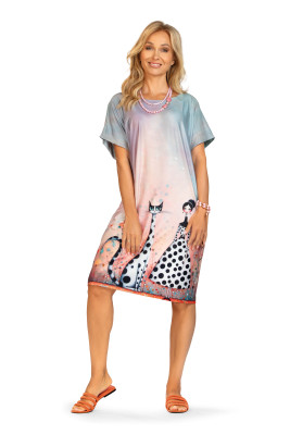 Hamana koszula nocna wiskozowa z nadrukiem Tivali