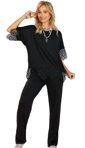 Hamana elegancka piżama wiskozowa z koronką Harriet