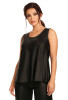 Hamana satynowy top na szerokich ramiączkach Palmira kolor czarny