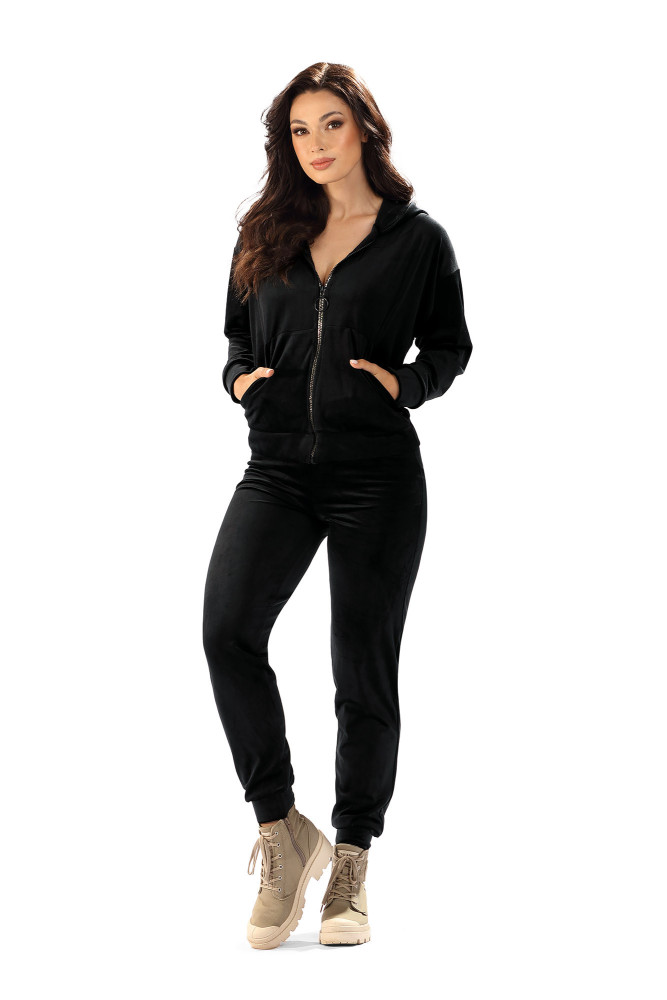 Hamana dres welurowy rozpinany na zamek, z kapturem Leonardo